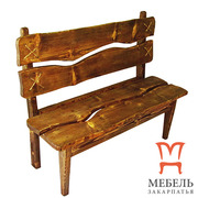 Мебель для комнаты отдыха бани, Скамейка под старину